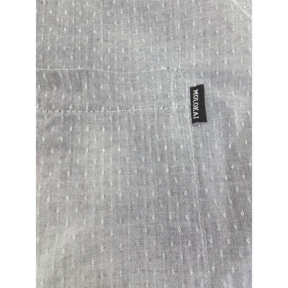 Molokai Size 2XL Men Gray White Pattern Short Sleeve Pocket Logo Tag Button Down - Picture 7 of 12